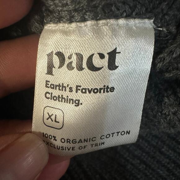 Pact Organic Cotton Double Knit Modern Full Zip Sweater Gray Size XL - Picture 8 of 8